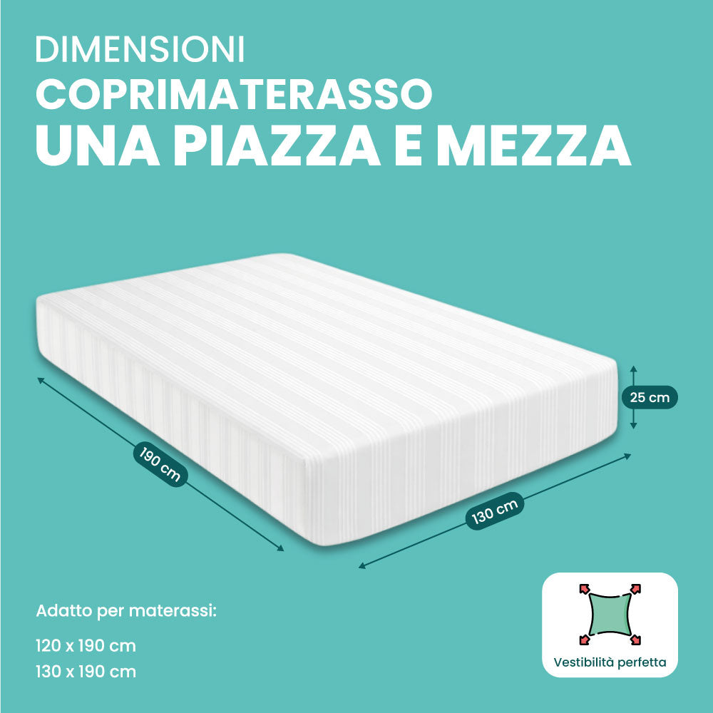 Coprimaterasso in Cotone Fasciato con Angoli Elasticizzati, Proteggi Materasso Antiacaro