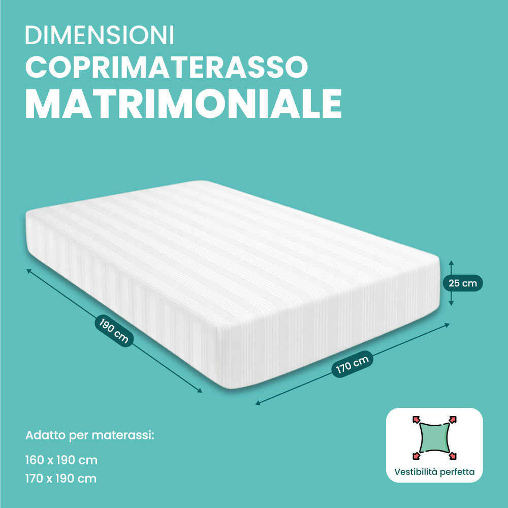 Coprimaterasso in Cotone Fasciato con Angoli Elasticizzati, Proteggi Materasso Antiacaro