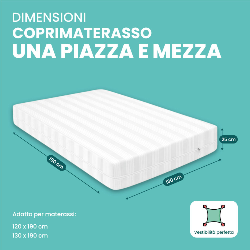 Coprimaterasso con Cerniera in Cotone, Fodera Materasso a Sacco con Zip, Protezione Integrale Anti-Acaro