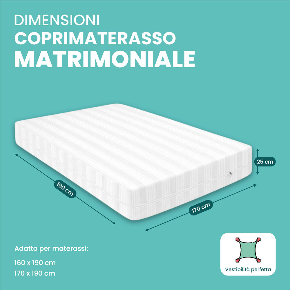 Coprimaterasso con Cerniera in Cotone, Fodera Materasso a Sacco con Zip, Protezione Integrale Anti-Acaro
