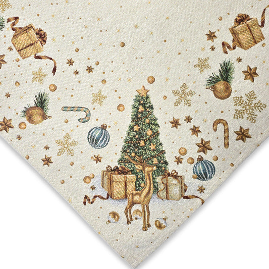Centrotavola quadrata natalizia in tessuto Gobelin - Albero