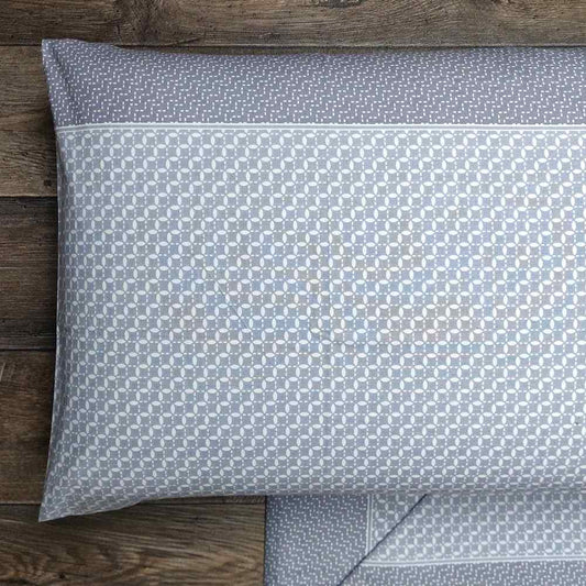 Completo Lenzuola in Puro Cotone Matrimoniale - M152 (Grigio)
