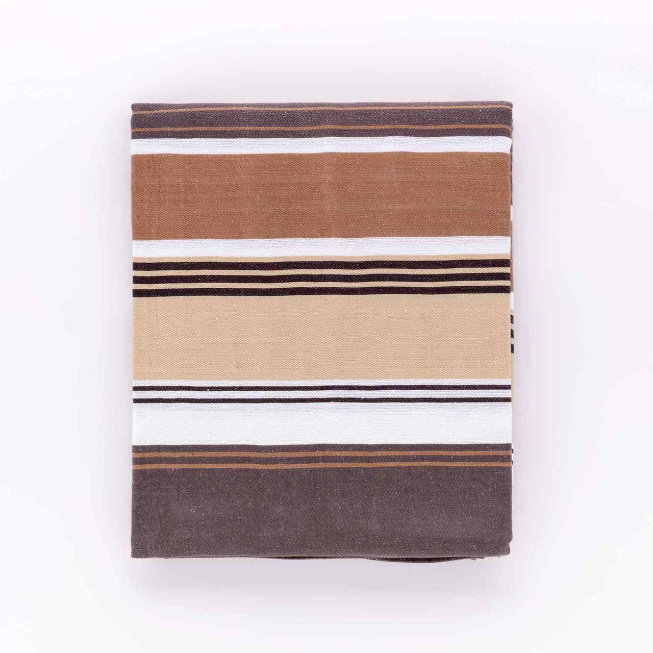Tovaglia in 100% Cotone Tinto In Filo di Linea Oro - Stripe (Beige)