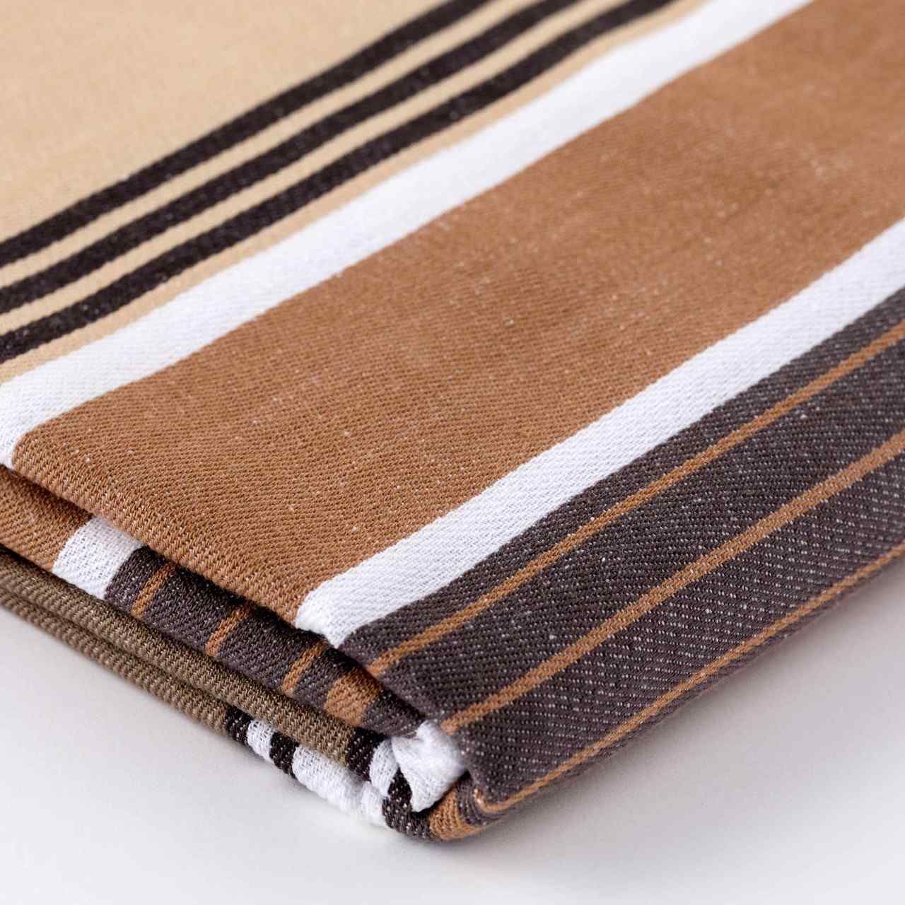 Tovaglia in 100% Cotone Tinto In Filo di Linea Oro - Stripe (Beige)
