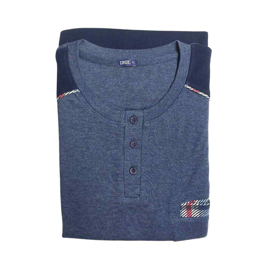 Pigiama Uomo Invernale in Caldo Cotone IRGE - M1862 (Blu)