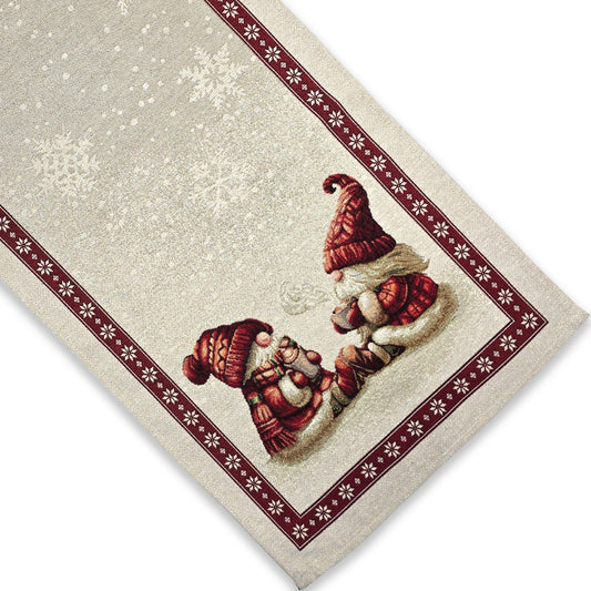 Runner natalizia in tessuto Gobelin - Gnomo (Rosso)