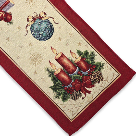 Runner natalizia in tessuto Gobelin - Candela