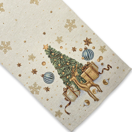 Runner natalizia in tessuto Gobelin - Albero