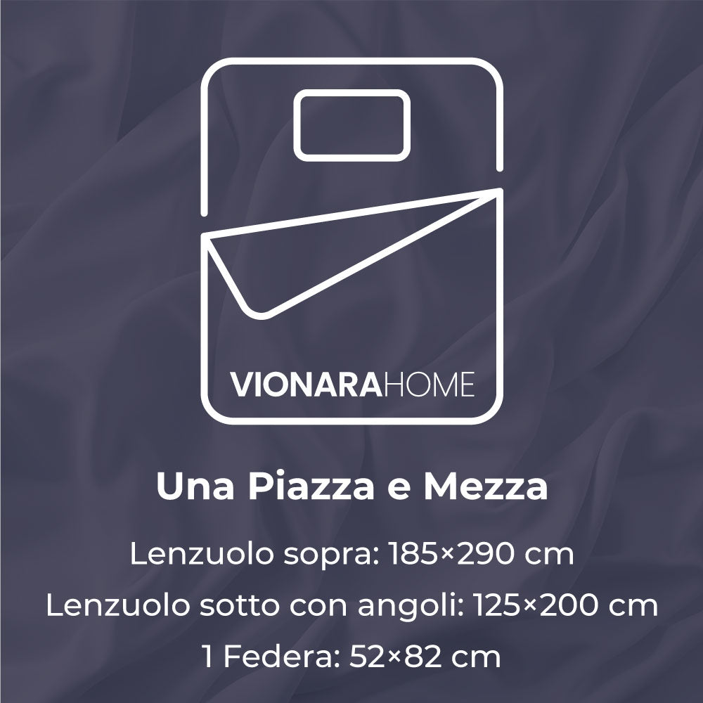 Completo Lenzuola in Puro Cotone Una Piazza e Mezza - M131 (Rosa)