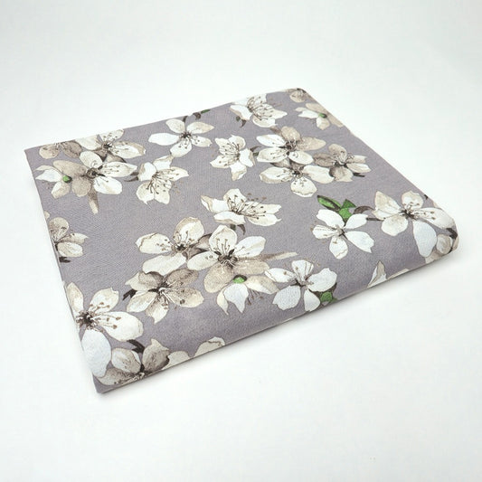 Telo Arredo Copritutto in Cotone 240x275 cm - Flowers (Grigio)