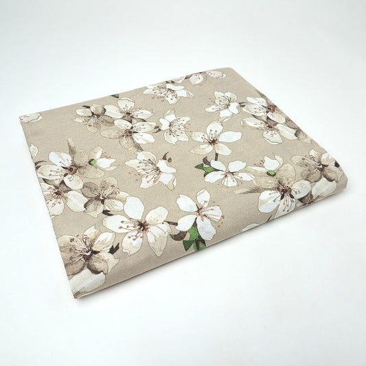 Telo Arredo Copritutto in Cotone 240x275 cm - Flowers (Beige)