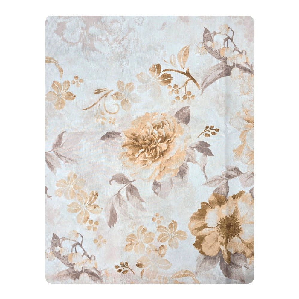 Tovaglia Antimacchia Idrorepellente, No Stiro - Fiori (Beige)