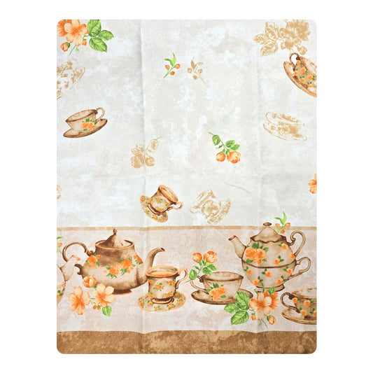 Tovaglia Antimacchia Idrorepellente, No Stiro - Zucchero (Beige)