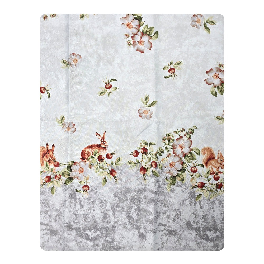 Tovaglia Antimacchia Idrorepellente, No Stiro - Rabbit (Grigio)