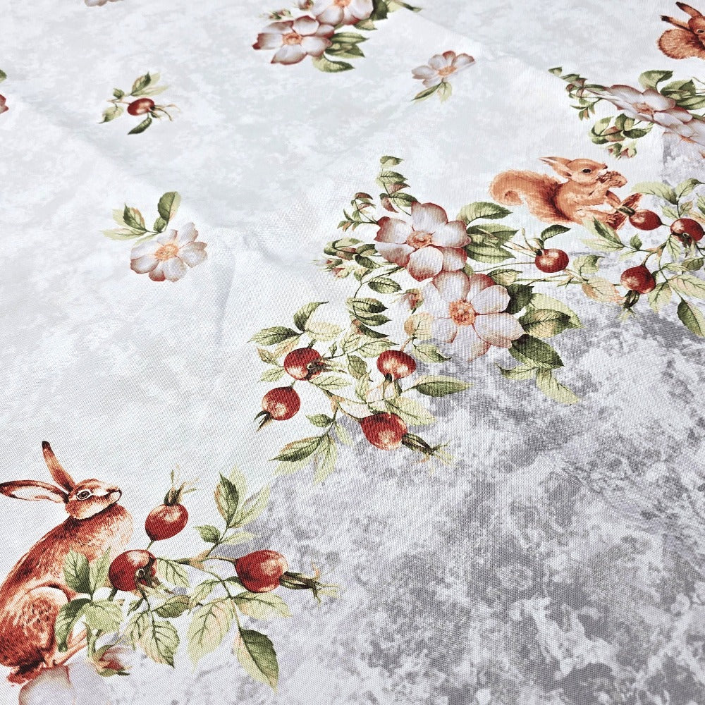 Tovaglia Antimacchia Idrorepellente, No Stiro - Rabbit (Grigio)