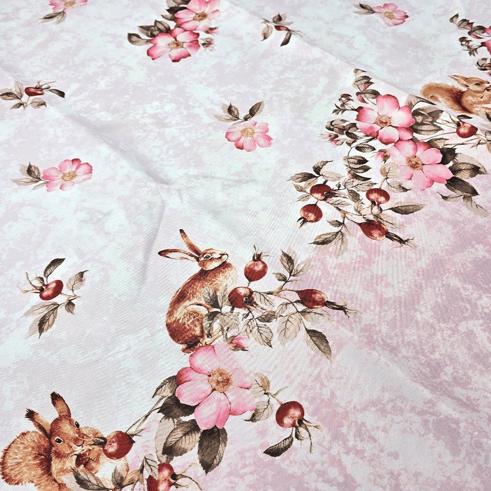 Tovaglia Antimacchia Idrorepellente, No Stiro - Rabbit (Rosa)