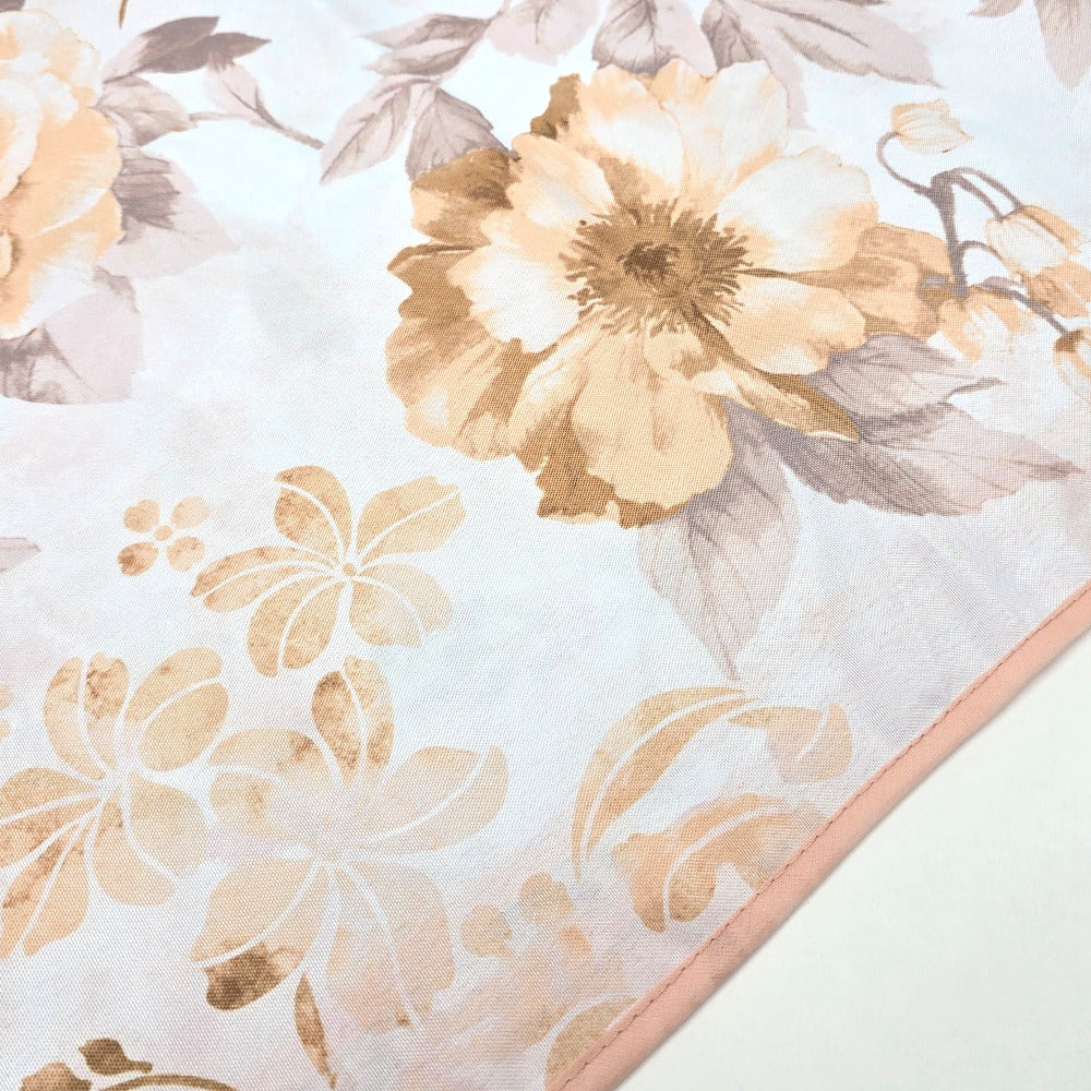 Tovaglia Antimacchia Idrorepellente, No Stiro - Fiori (Beige)