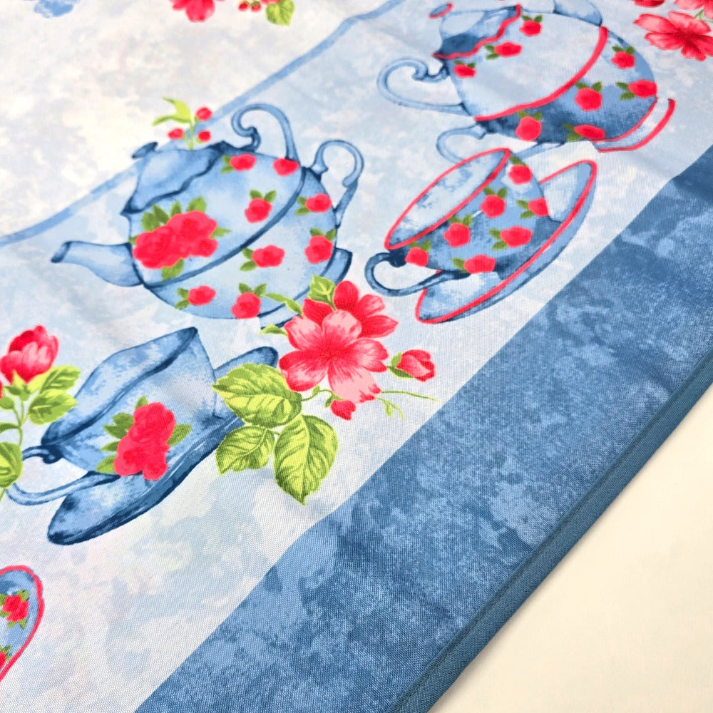 Tovaglia Antimacchia Idrorepellente, No Stiro - Zucchero (Azzurro)