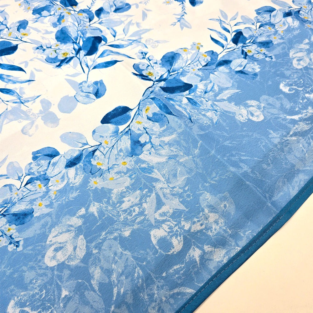 Tovaglia Antimacchia Idrorepellente, No Stiro - Foglia (Azzurro)