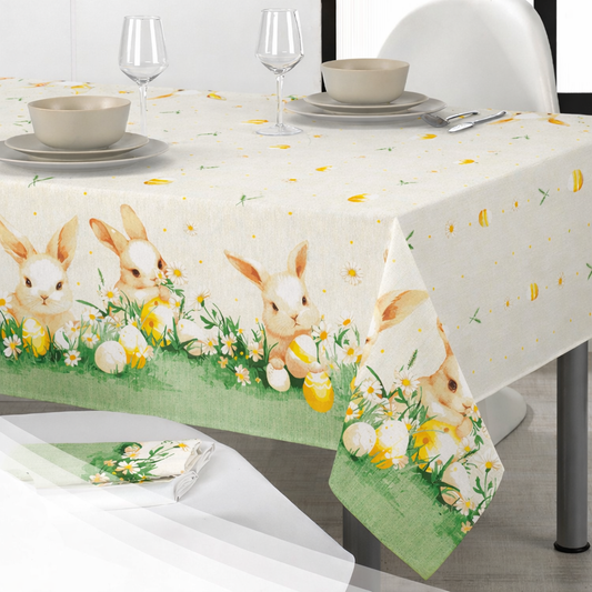 Tovaglia Pasquale in Cotone a Stampa Digitale - Bunny