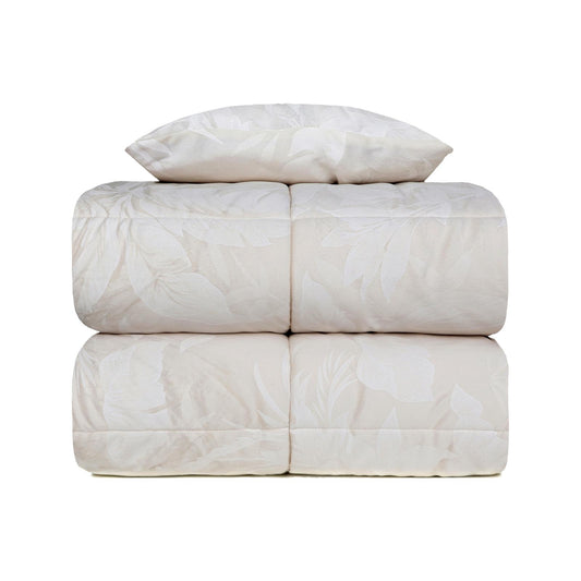 Trapunta Invernale in Velluto Jacquard di Laura Blasi - Kenya (Panna)