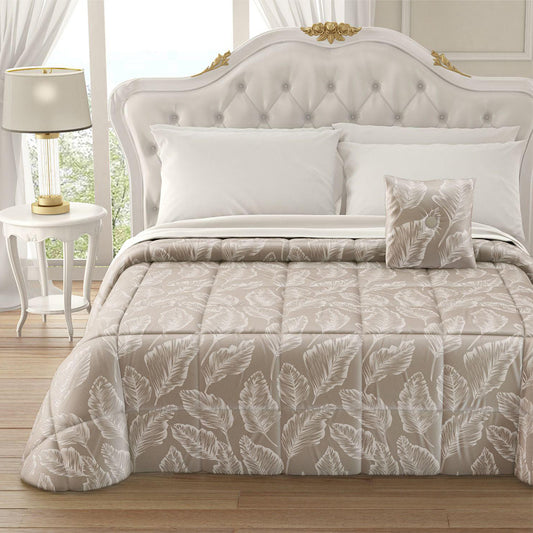 Trapunta Invernale in Velluto Jacquard di Laura Blasi - Gemma (Tortora)