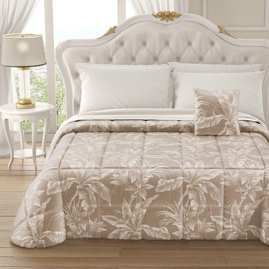 Trapunta Invernale in Velluto Jacquard di Laura Blasi - Kenya (Tortora)