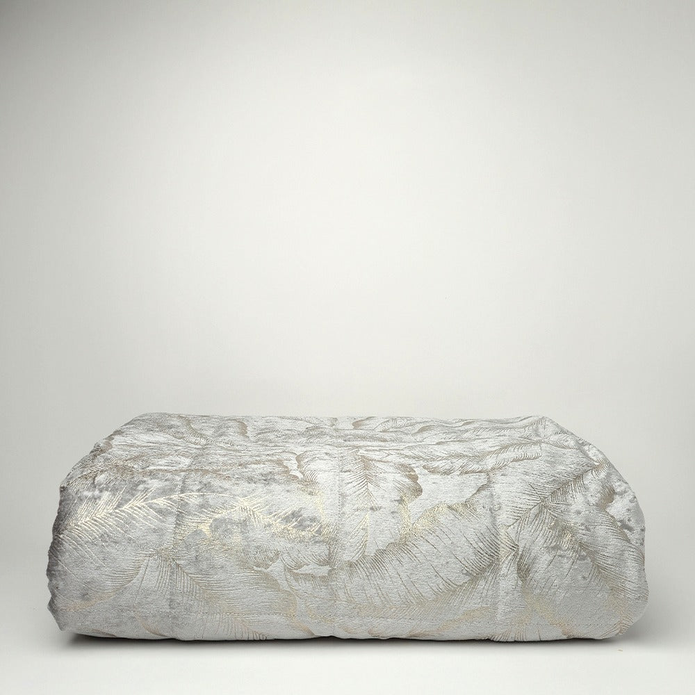Trapuntino Primaverile in Velluto con Stampa Foil Dorato - Livia (Grigio)