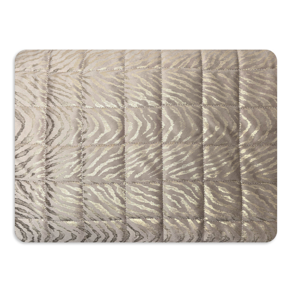 Trapuntino Matrimoniale in Velluto Jacquard di Laura Blasi - Safari (Beige)