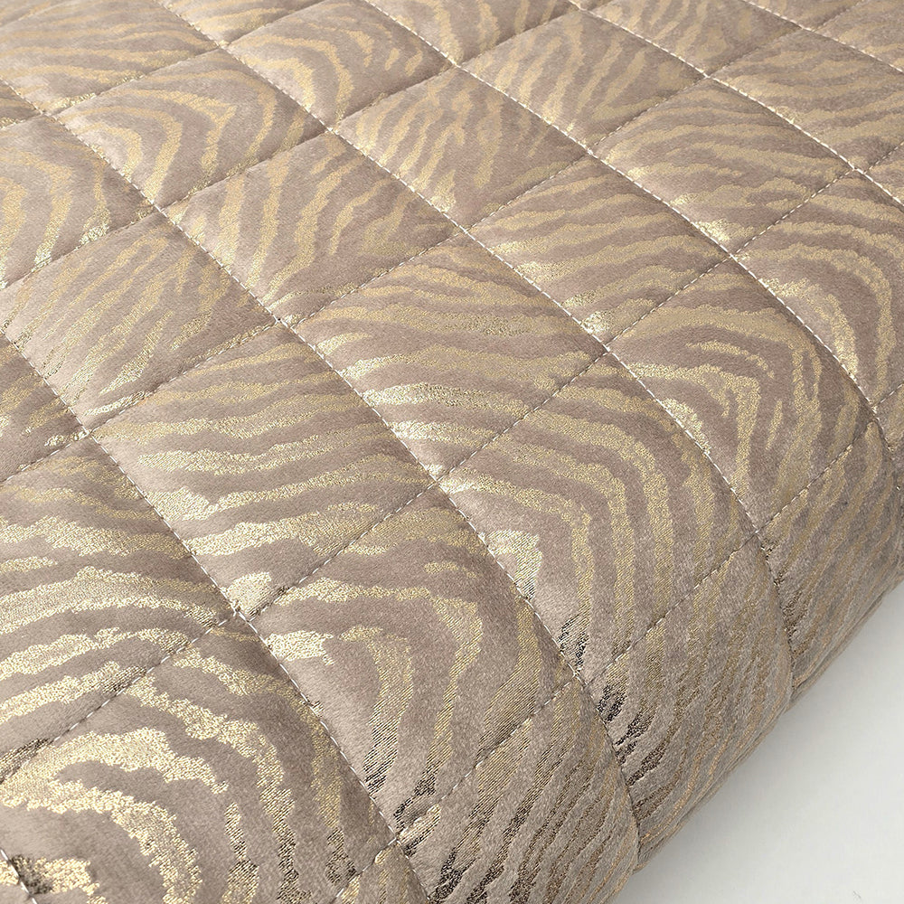 Trapuntino Matrimoniale in Velluto Jacquard di Laura Blasi - Safari (Beige)