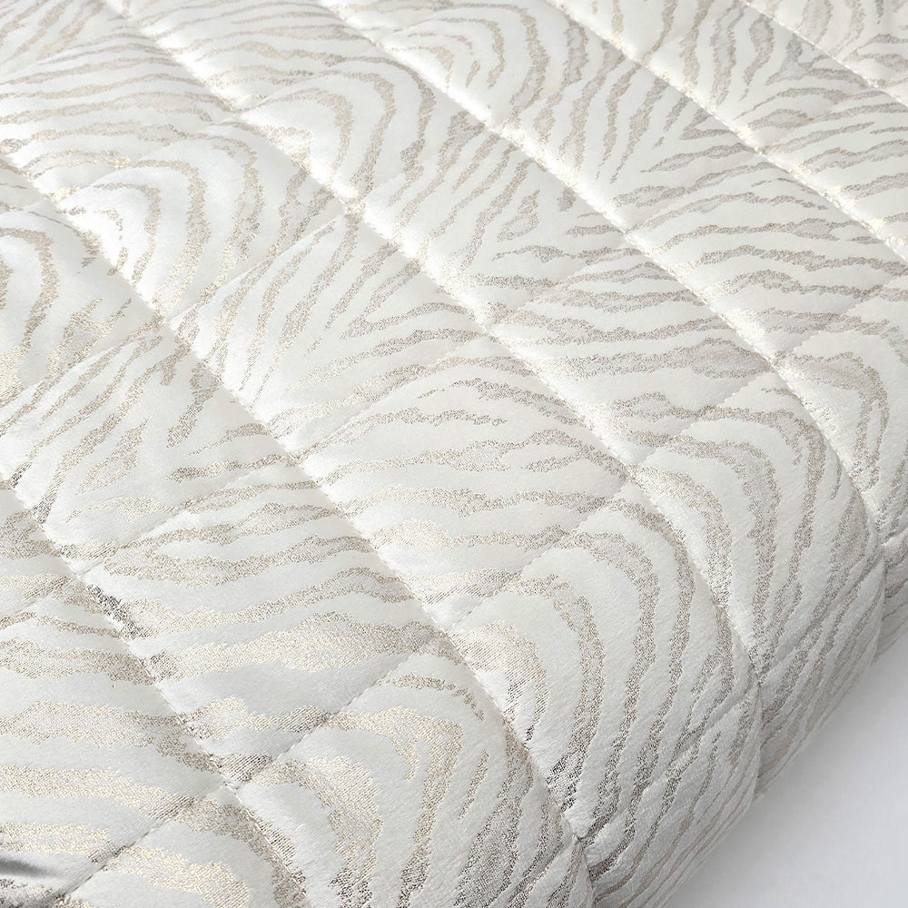 Trapuntino Matrimoniale in Velluto Jacquard di Laura Blasi - Safari (Panna)