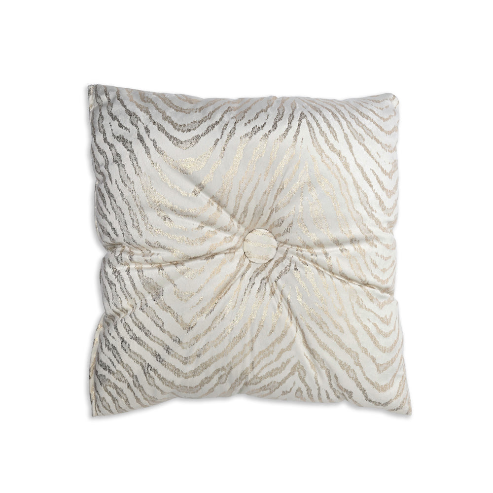 Trapuntino Matrimoniale in Velluto Jacquard di Laura Blasi - Safari (Panna)