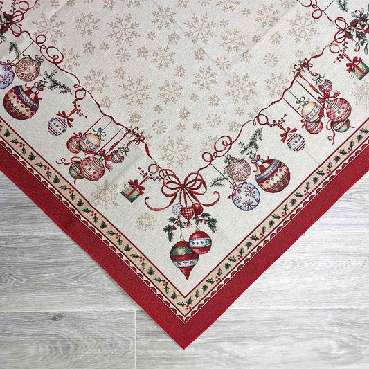 Centrotavola quadrata natalizia in tessuto Gobelin 100 x 100 cm - Campana