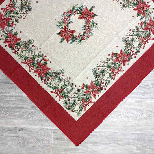 Centrotavola quadrata natalizia in tessuto Gobelin 100 x 100 cm - Soffice