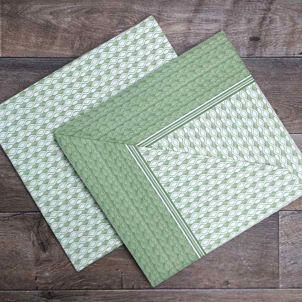 Completo lenzuola in Cotone dimensioni varie - M158 (Verde)