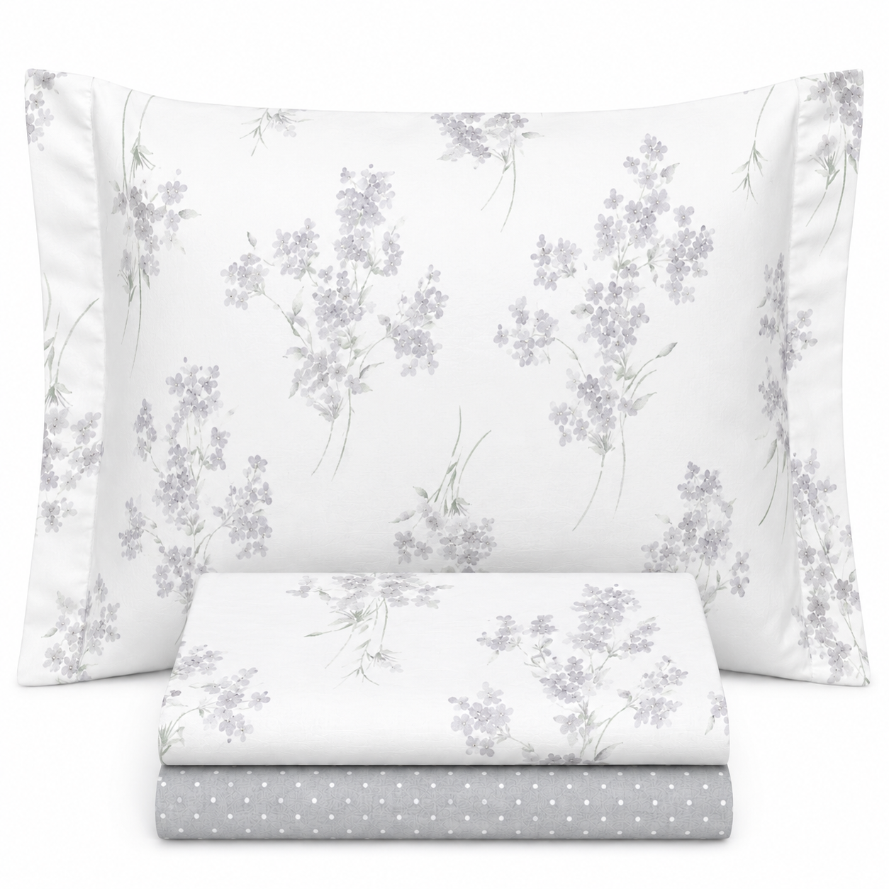 Completo Lenzuola in Puro Cotone Matrimoniale M160 (Grigio)