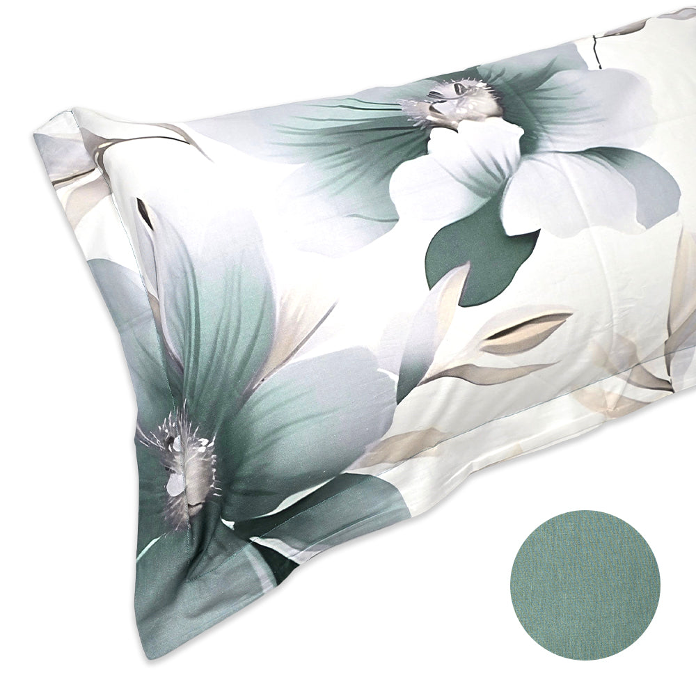 Completo Lenzuola in Puro Cotone con 4 federe AURA di Botticelli Home - Verde