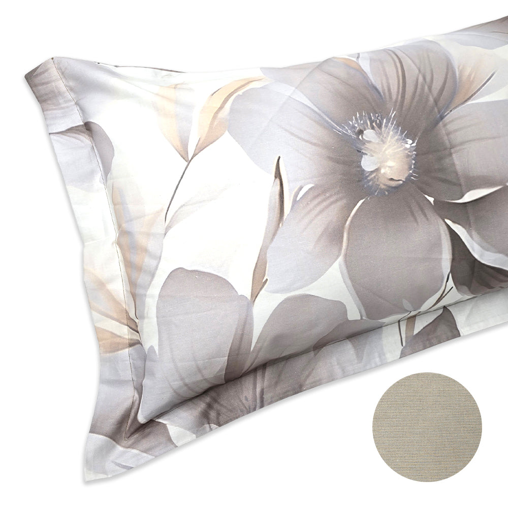 Completo Lenzuola in Puro Cotone con 4 federe AURA di Botticelli Home - Tortora