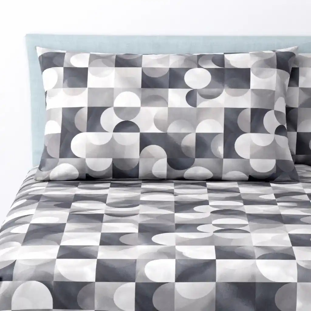 Completo lenzuola in Puro Cotone dimensioni varie - M174 (Grigio)