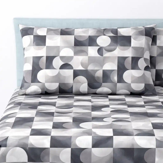 Completo lenzuola in Puro Cotone dimensioni varie - M174 (Grigio)
