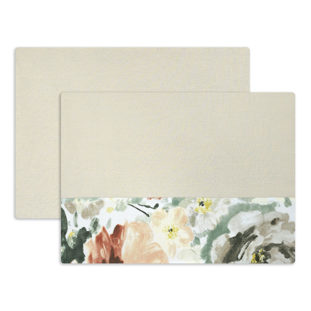 Completo Lenzuola in Cotone con Balza Stampa Digitale - Capri (Beige)