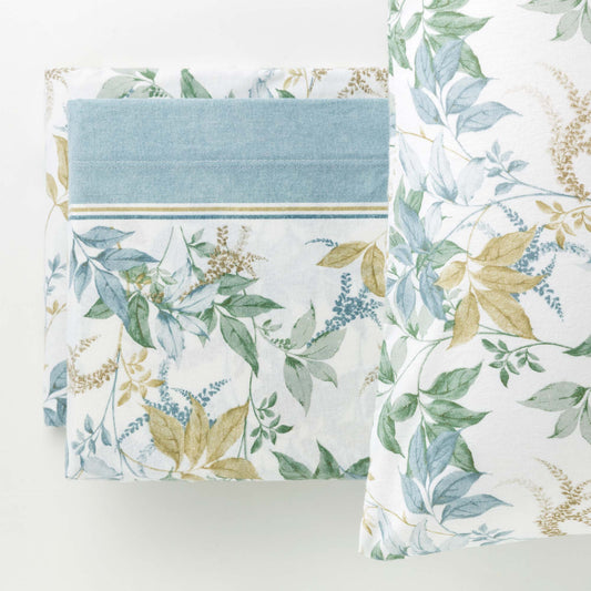 Completo Lenzuola in Flanella Matrimoniale - Elit (Petrolio)