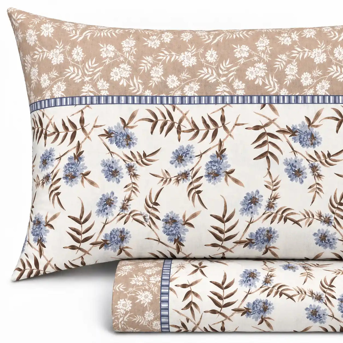 Completo Lenzuola in Flanella, Matrimoniale - F153 (Beige)