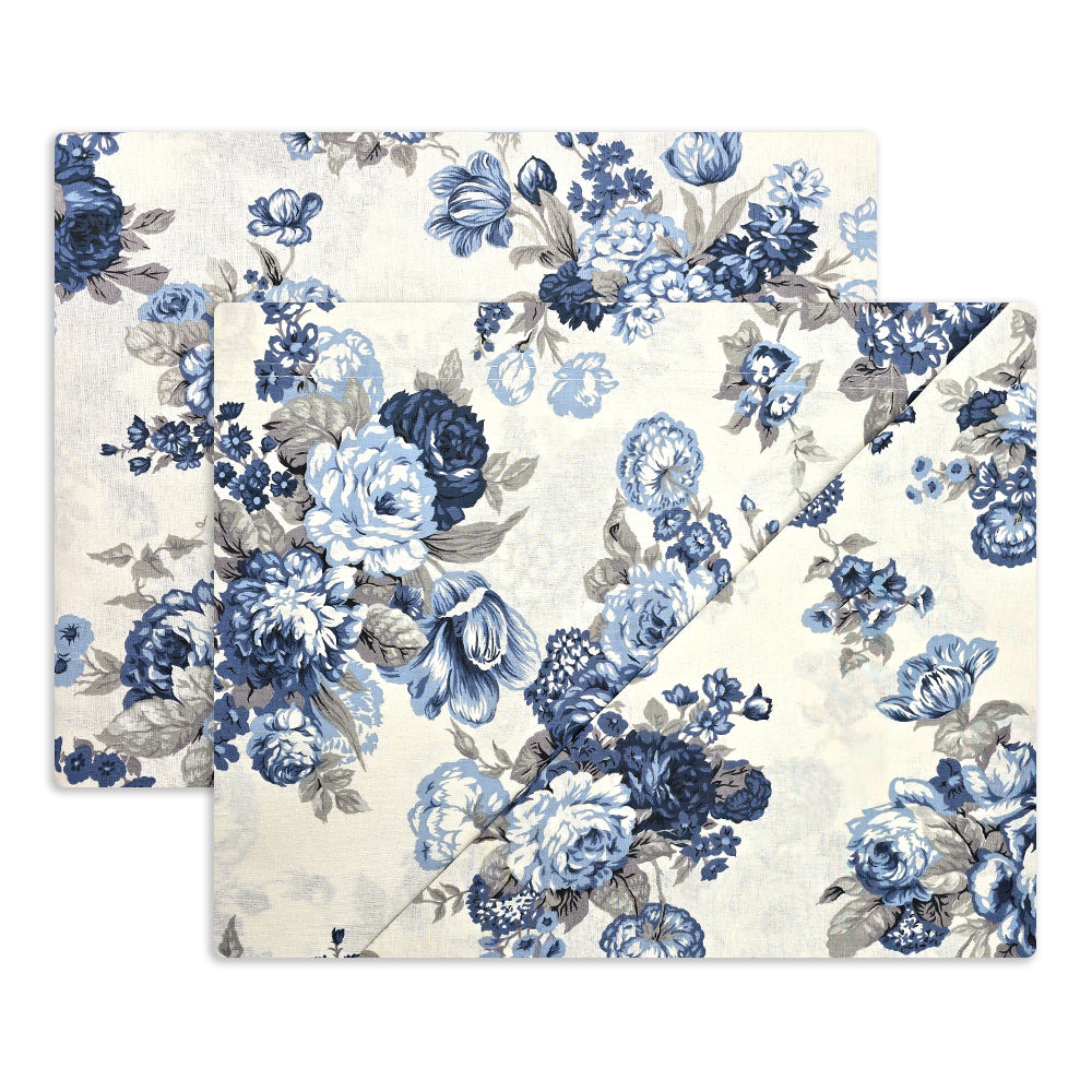Completo lenzuola in Puro Cotone Matrimoniale - M170 (Blu)