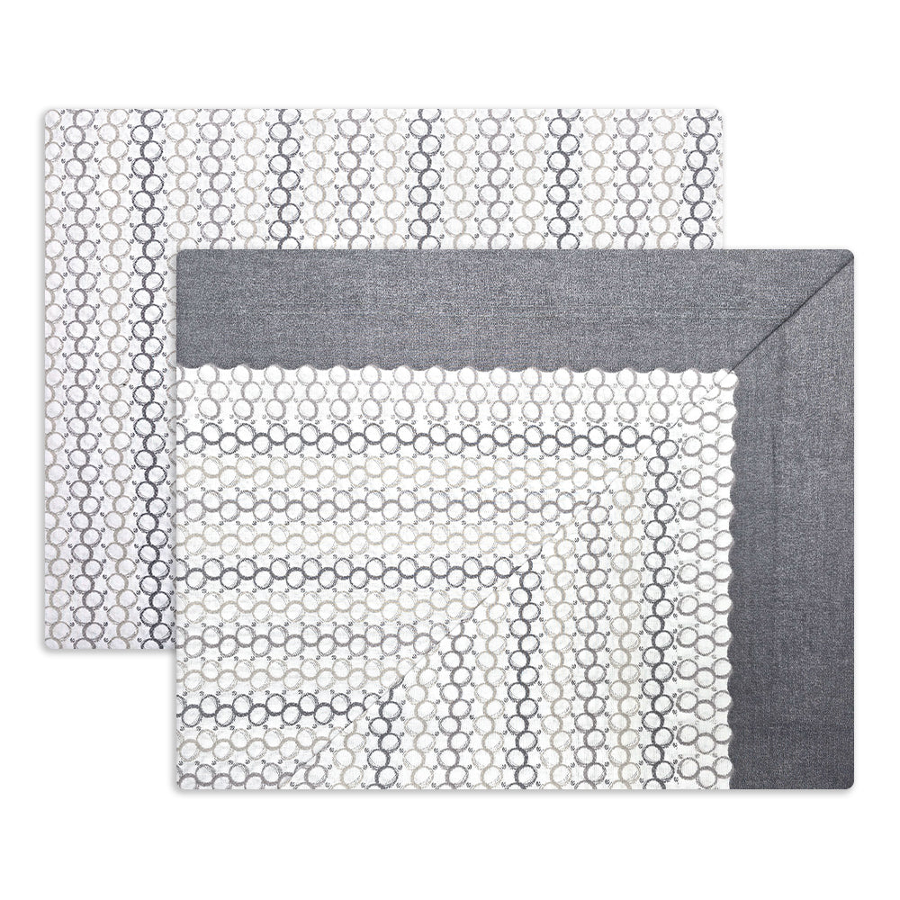 Completo lenzuola in Puro Cotone Matrimoniale - M171 (Grigio)