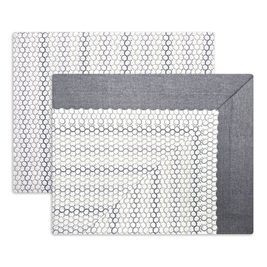 Completo lenzuola in Puro Cotone Matrimoniale - M171 (Grigio)