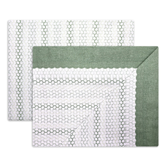 Completo lenzuola in Puro Cotone Matrimoniale - M171 (Verde)