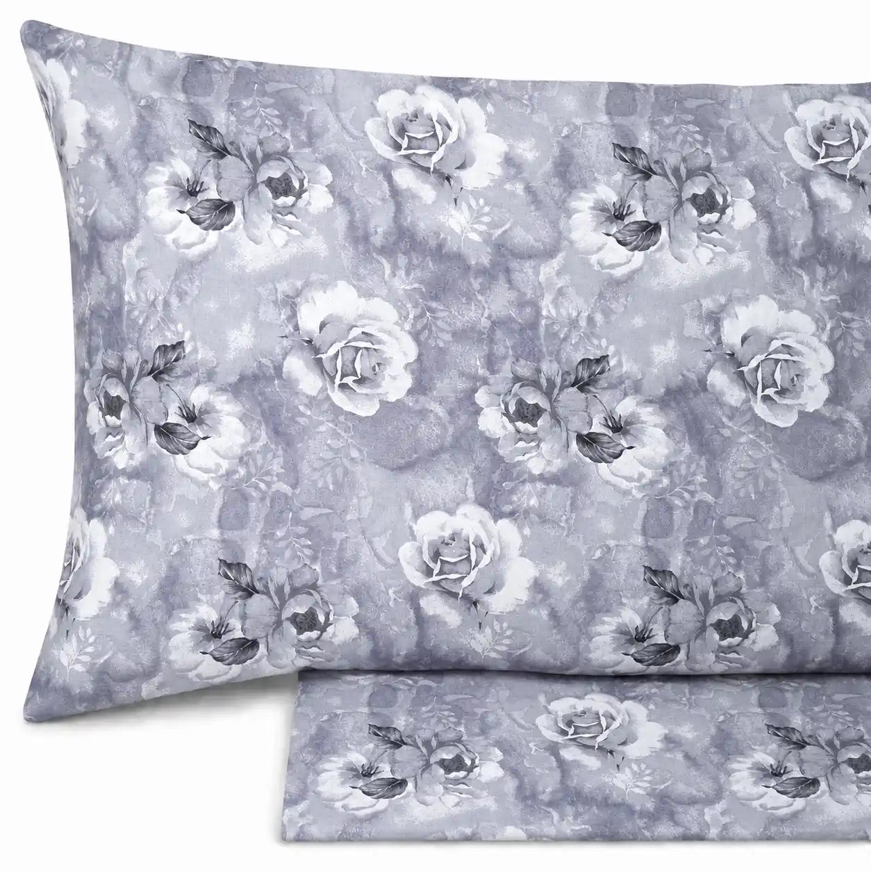 Completo lenzuola in Puro Cotone Matrimoniale - M179 (Grigio)