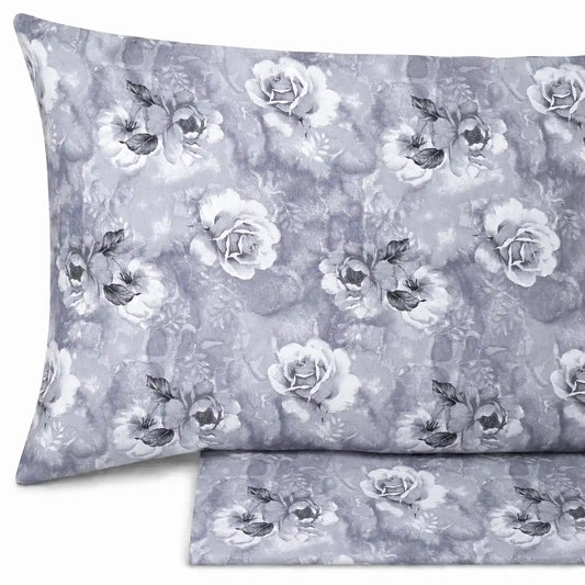 Completo lenzuola in Puro Cotone Matrimoniale - M179 (Grigio)