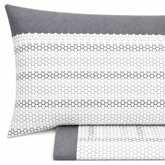 Completo lenzuola in Puro Cotone Matrimoniale - M171 (Grigio)